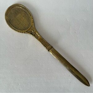 Vintage Brass Letter Opener Tennis Racket